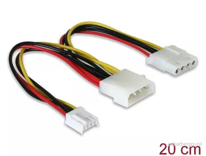 DeLOCK Power Cable Molex 4pin male to Molex 4 pin female + 4 pin v:6055003