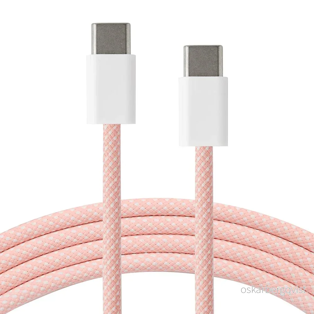 Xceed Braided USB-C til USB-C PD 60W - 1m - Rosa v:4468787