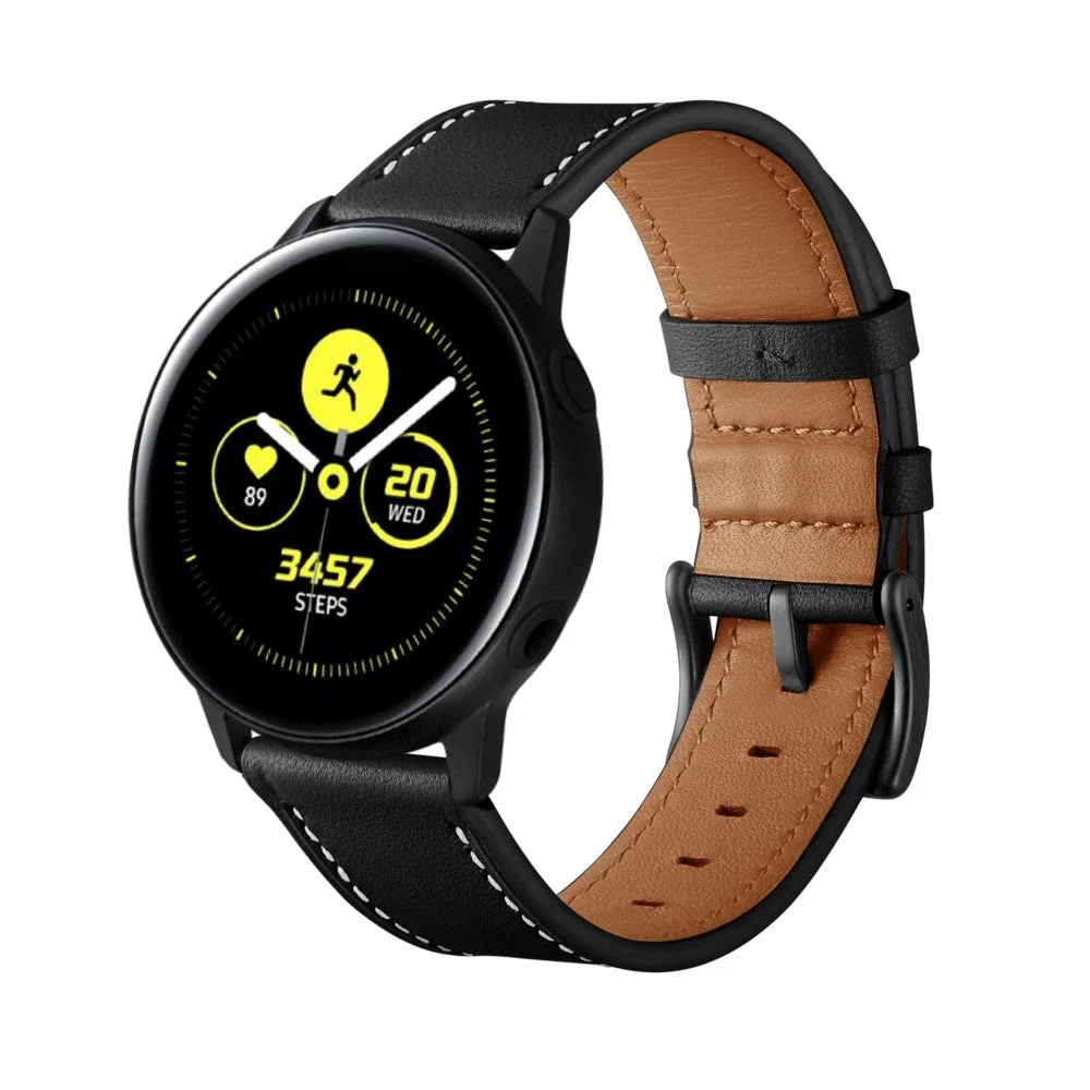 Smartwatch Stropp Av Imitert Lær (20mm) - Svart / Brun v:6648401
