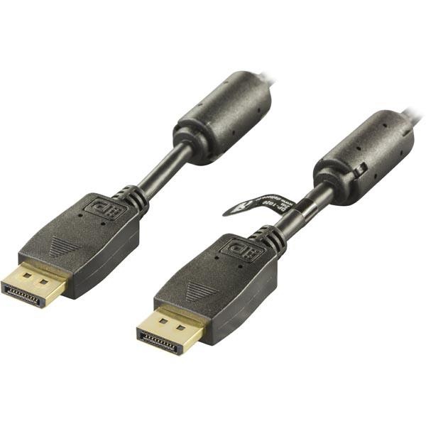 DELTACO DisplayPort skjermkabel,20-pin han-han, 5m,svart v:6132123 DELTACO DisplayPort skjermkabel,20-pin han-han, 5m,svart v:6132123