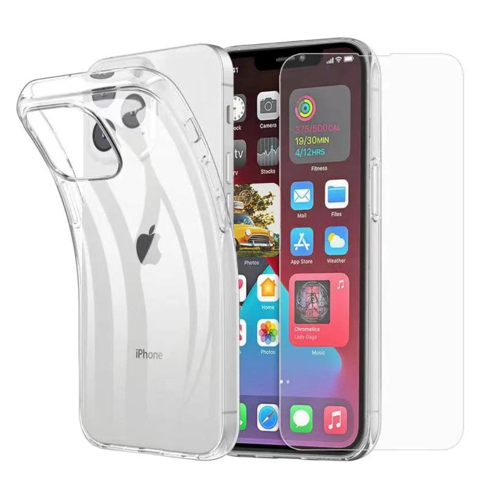 iPhone 13 Deksel + Skjermbeskytter - Gjennomsiktig v:7027452