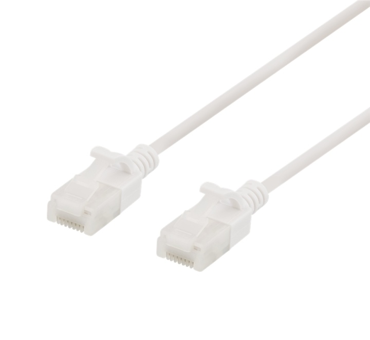 DELTACO U/UTP Cat6a patchkabel, slank, 3,5 mm diameter, 0,3 m, hvit v:1625220