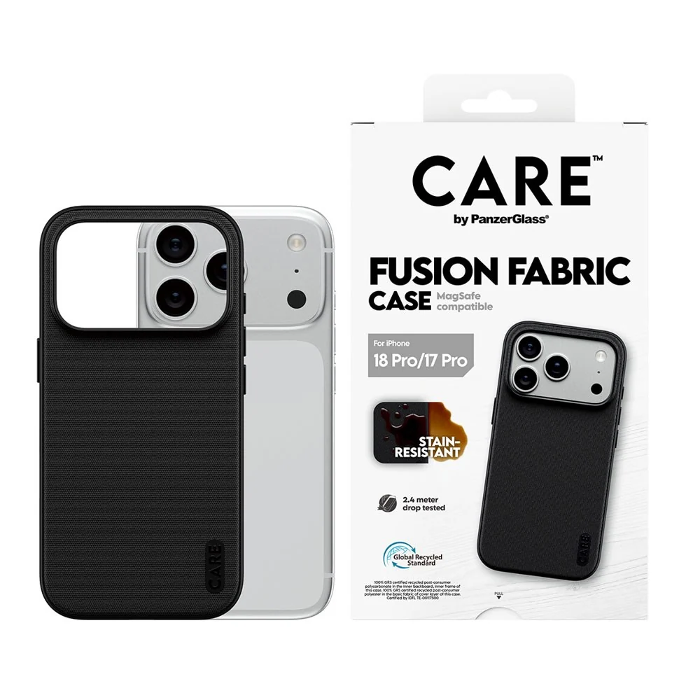 iPhone 18 Pro / 17 Pro CARE by PanzerGlass Fusion Fabric Deksel – MagS v:1646697 iPhone 18 Pro / 17 Pro CARE by PanzerGlass Fusion Fabric Deksel – MagS v:1646697