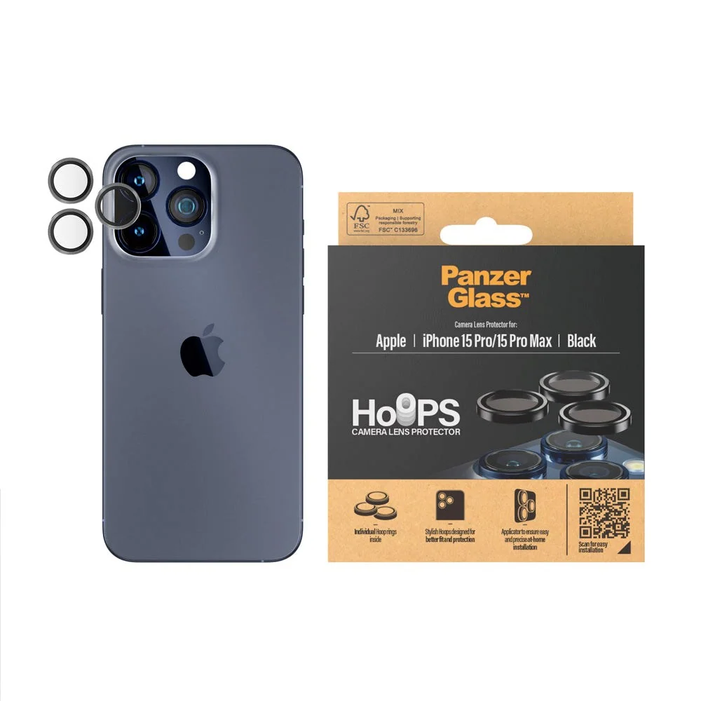 iPhone 15 Pro / 15 Pro Max PanzerGlass Hoops – Kamerabeskyttelse – Gje v:8832906 iPhone 15 Pro / 15 Pro Max PanzerGlass Hoops – Kamerabeskyttelse – Gje v:8832906