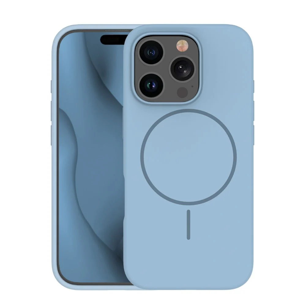iPhone 15 Pro Max Silicone Thin Deksel – MagSafe Kompatibel – Lys Blå v:8914529 iPhone 15 Pro Max Silicone Thin Deksel – MagSafe Kompatibel – Lys Blå v:8914529