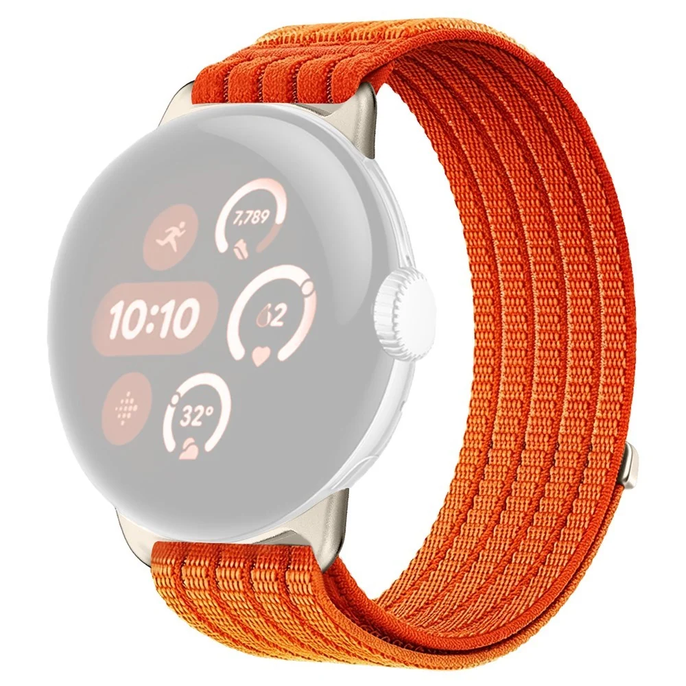 Google Pixel Watch 5 / 4 / 3 (45mm) EIDERWOOD Nylon Klokkerem – Oransj v:8700028
