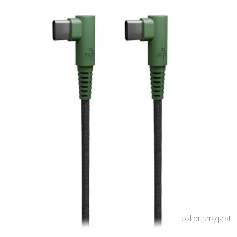 Hune Hiedra USB-C til USB-C Kabel med Vinklet Kontakt – 1,2 m – Grønn v:300121 Hune Hiedra USB-C til USB-C Kabel med Vinklet Kontakt – 1,2 m – Grønn v:300121
