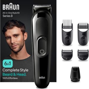 Braun Alt-i-ett Series 3 MGK3410 6-i-1 skjegg- og kroppshårtrimmer v:8186991 Braun Alt-i-ett Series 3 MGK3410 6-i-1 skjegg- og kroppshårtrimmer v:8186991