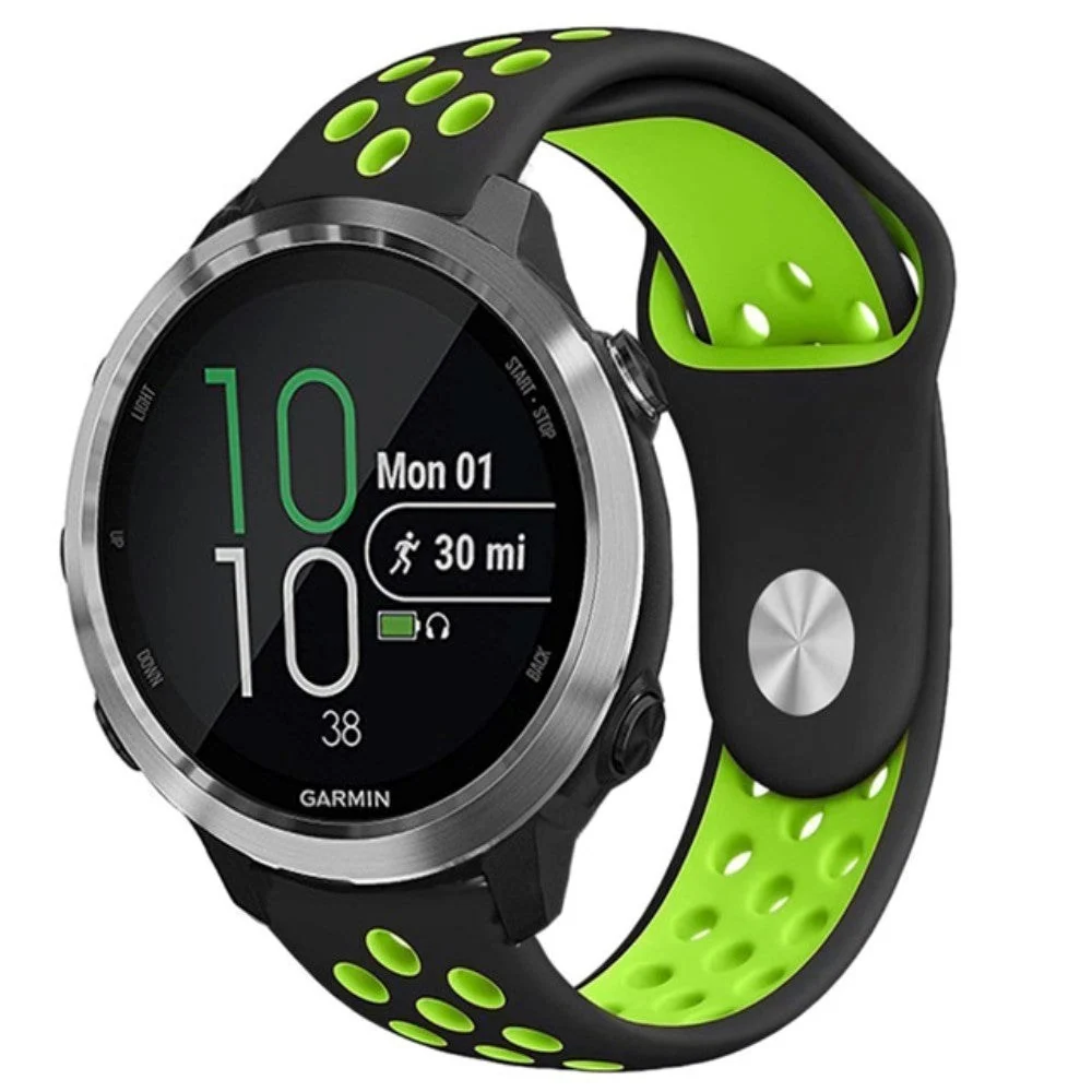 Smartwatch 20mm Hullet Silikon Reim – Svart / Grønn v:3834325 Smartwatch 20mm Hullet Silikon Reim – Svart / Grønn v:3834325