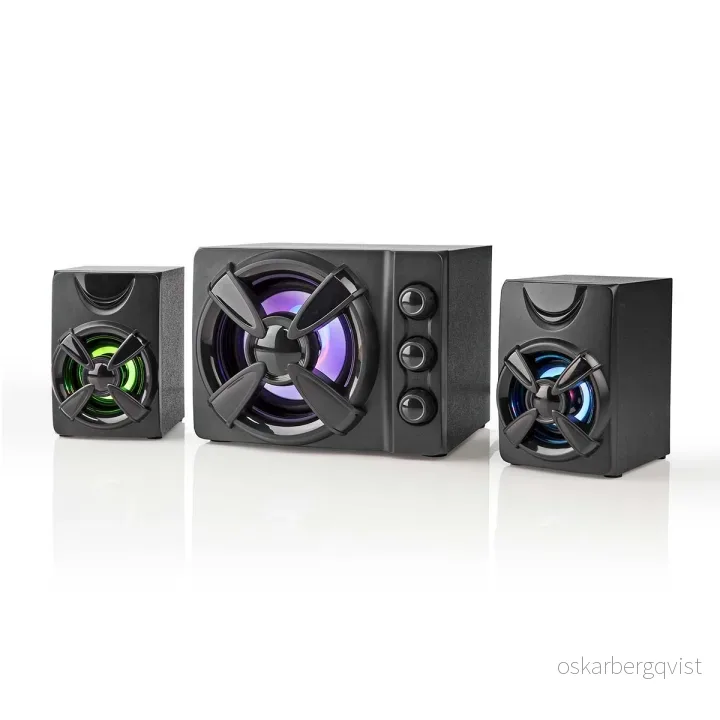 Nedis Gaming Speaker | Høyttalerkanaler: 2.1 | USB-Strøm | 3.5 mm Han | 33 W | LED | Volumkontroll v:9533945