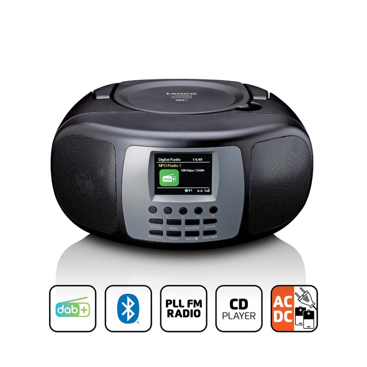 Lenco Bærbar DAB+/FM-radio med Bluetooth® CD-spiller og stor LCD-fargeskjerm Svart v:4323984 Lenco Bærbar DAB+/FM-radio med Bluetooth® CD-spiller og stor LCD-fargeskjerm Svart v:4323984