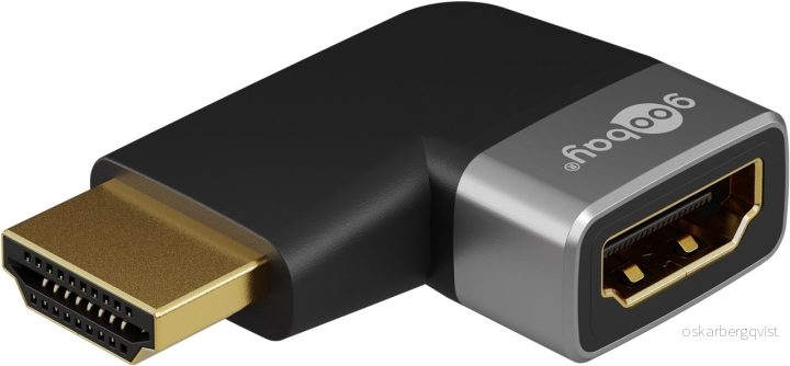Goobay HDMI™ vinkeladapter 90° horisontal, 8K/60Hz HDMI™-kontakt (type A) > HDMI™-kontakt (type A) 90° v:5767368