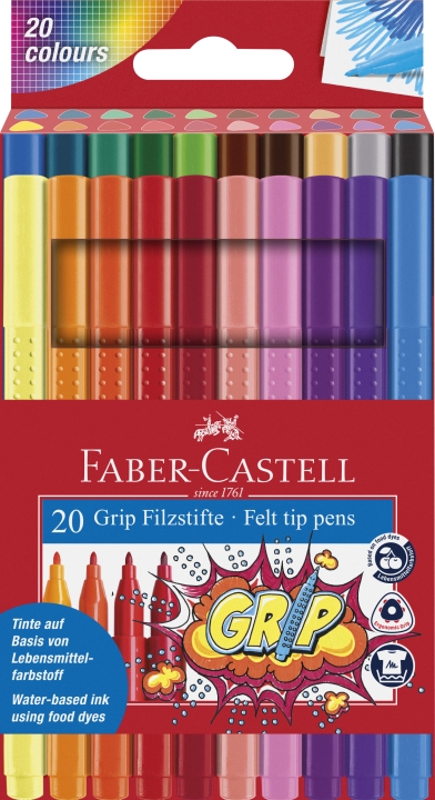 Faber-Castell Fiberpenner Grip Colour Marker-sett (20 stk.) (155320) v:4042778