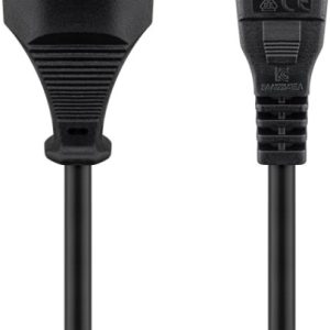 Goobay Netttilkoblingskabel Sveits, 1,8 m, svart Sveitsisk støpsel (type J, SEV 1011) > stikkontakt C5 v:1166556 Goobay Netttilkoblingskabel Sveits, 1,8 m, svart Sveitsisk støpsel (type J, SEV 1011) > stikkontakt C5 v:1166556