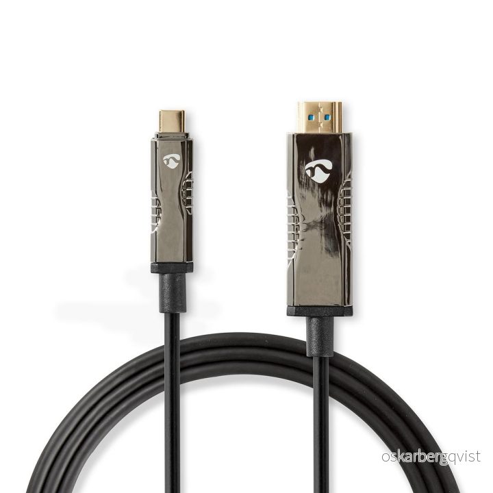 Nedis Aktiv optisk USB-kabel | USB-C™ Hann | HDMI ™ -kontakt | 18 Gbps | 20.0 m | Rund | PVC | Sort | Gaveeske v:2920573 Nedis Aktiv optisk USB-kabel | USB-C™ Hann | HDMI ™ -kontakt | 18 Gbps | 20.0 m | Rund | PVC | Sort | Gaveeske v:2920573