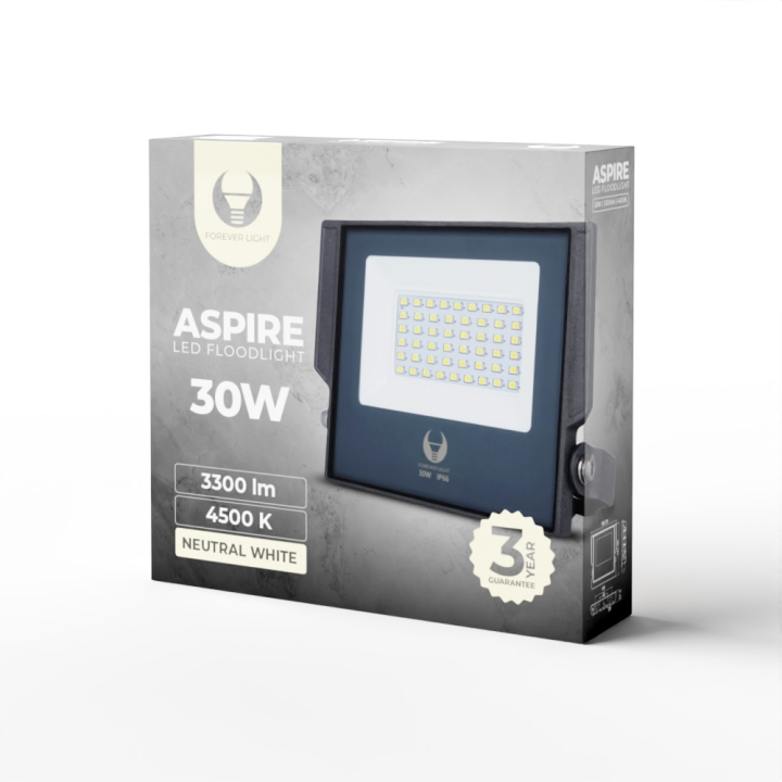 Forever Light ASPIRE – LED-flomlys, 30W, 4500K, 3300lm, 230V v:7753724 Forever Light ASPIRE – LED-flomlys, 30W, 4500K, 3300lm, 230V v:7753724